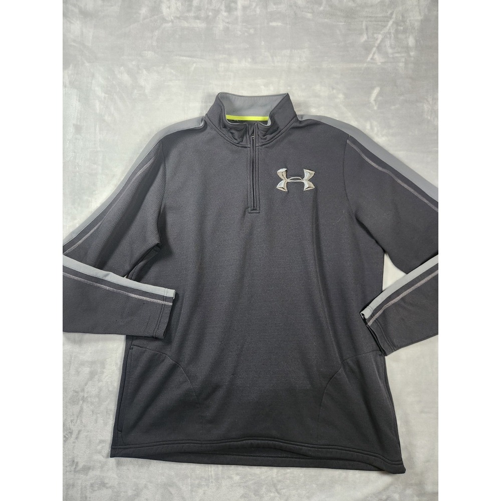 Under Armour 1/4 Zip Mens 2XL XXL Black Fleece Outdoors Sweatshirt Pullover‎ Zip